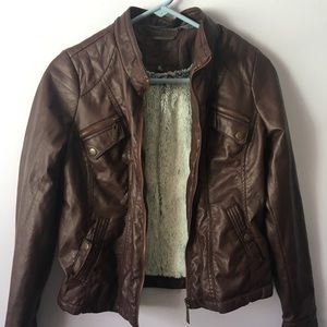 Brown leather jacket